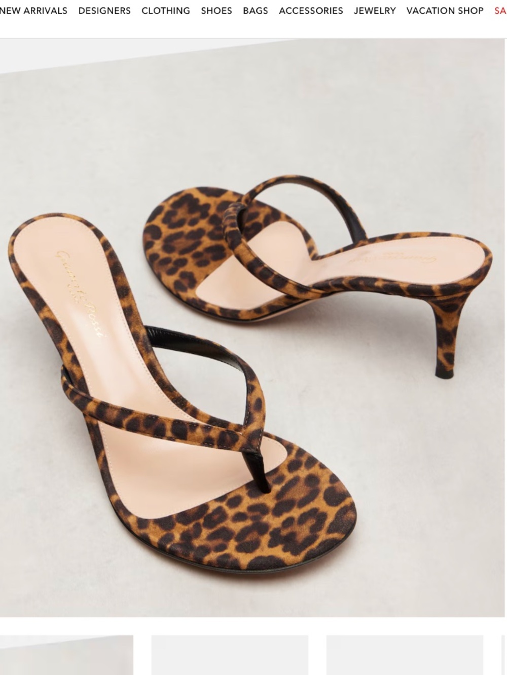 Gianvito Rossi Calypso 70 suede thong sandals